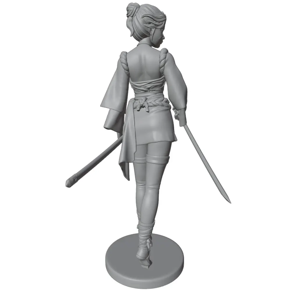 Figura miniatura 3D de guerrera gris DIY para gatos y perros - imagen 3