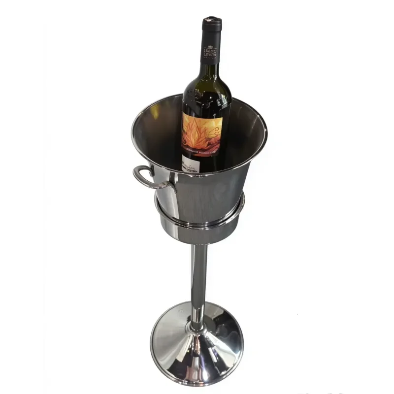 Stainless steel floor-to-ceiling wine ice bucket, high-profile champagne cooling bucket, suitable for hotels, restaurants and