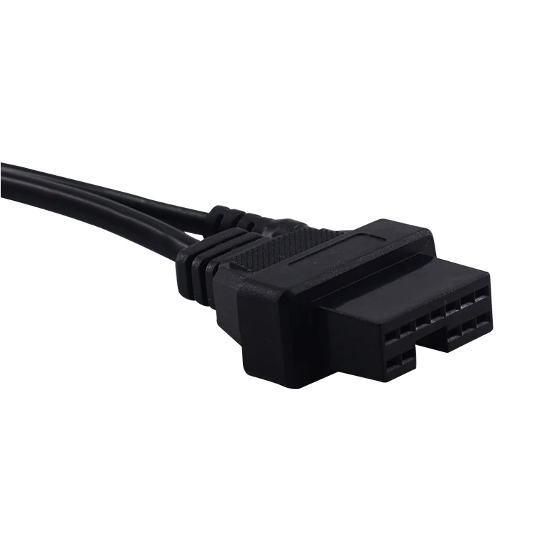 12 To 16P OBD for Mitsubishi 12 Pin Cable Connector To 16 Pin 0DB OBDII Diagnostic Cable for Mitsubishi 12Pin OBD2 Connector