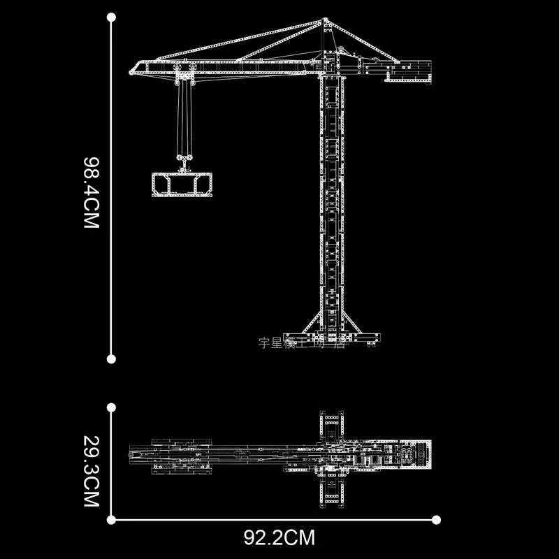 MOULD KING 17004 Technical Engineering Crane Building Sets Tower Crane Building Blocks APP Educational Bricks Toy Chrismas Gifts