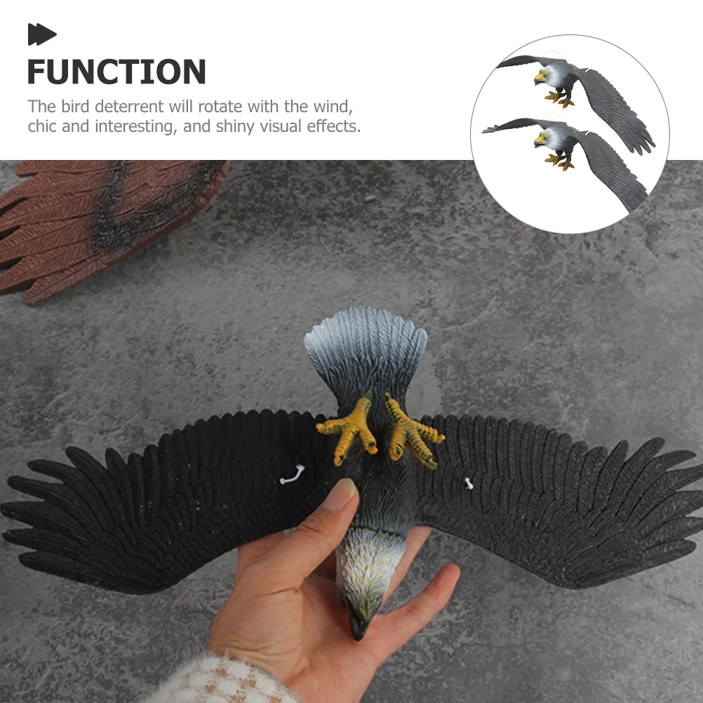 2 Pcs Scare Birds Simulation Sculpture Garden Hawk Decoy Eagle Statue Birdemic Yard Hanging Animal Outdoor