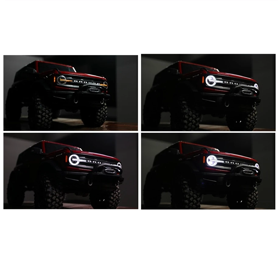 A10R نظام إضاءة ليد مجموعة المصابيح الأمامية والخلفية ل Traxxas TRX4 2021 برونكو 1/10 RC الزاحف سيارة بدوره إشارات أضواء الفرامل