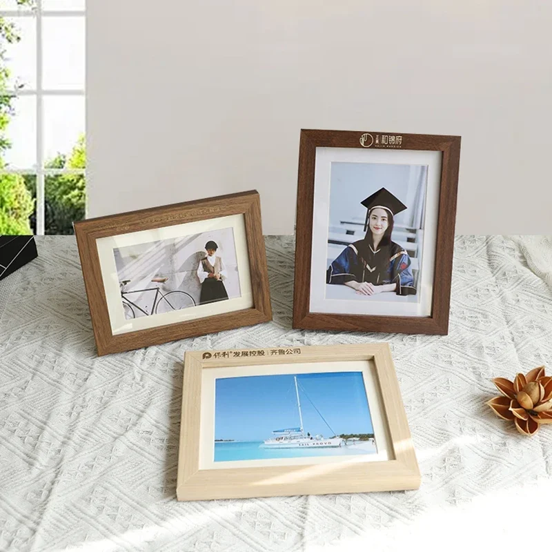 Nordic Solid Wood Photo Frame Modern Originality Design Living Room Photo Frame Bedroom Shadow Box Home Decor Marco Fotos FYPF