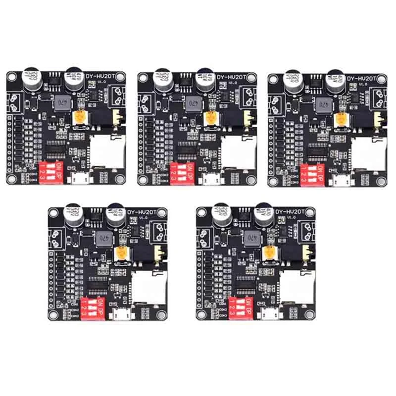 5PCS DY-HV20T HV20T 12V/24V 10W/20W Voice Playback Module Supporting Micro-SD Card MP3 Music Player For Arduino-AU32