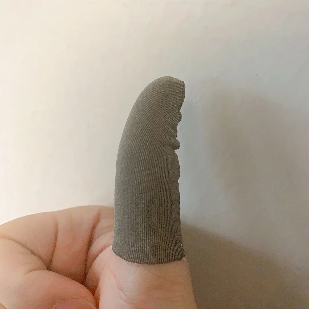 

5Pcs Anti-Sweat Finger Sleeves for Phone Game Ultra-Thin Silver Grey Screen Touch Cover Anti-Slip Gaming Finger Protector