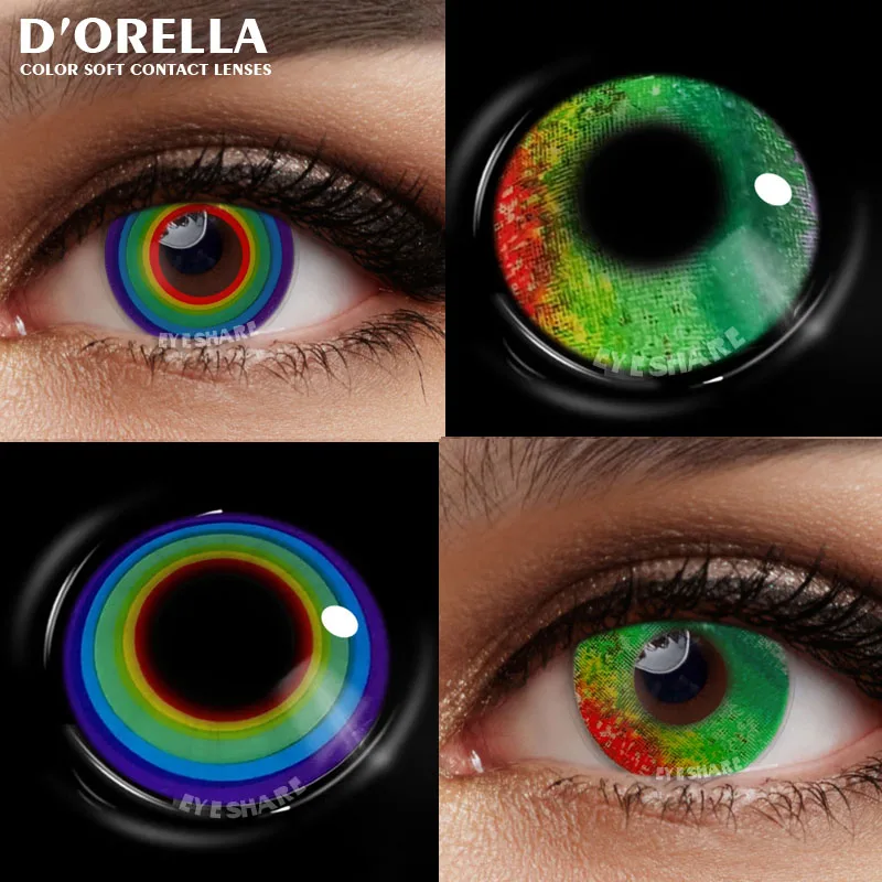 D\'ORELLA  Colored Contact Lenses for Eyes Cosmetic Cosplay Contact Lenses Crazy Lenses Halloween Eyes Lens 1 Pair Contact Lenses