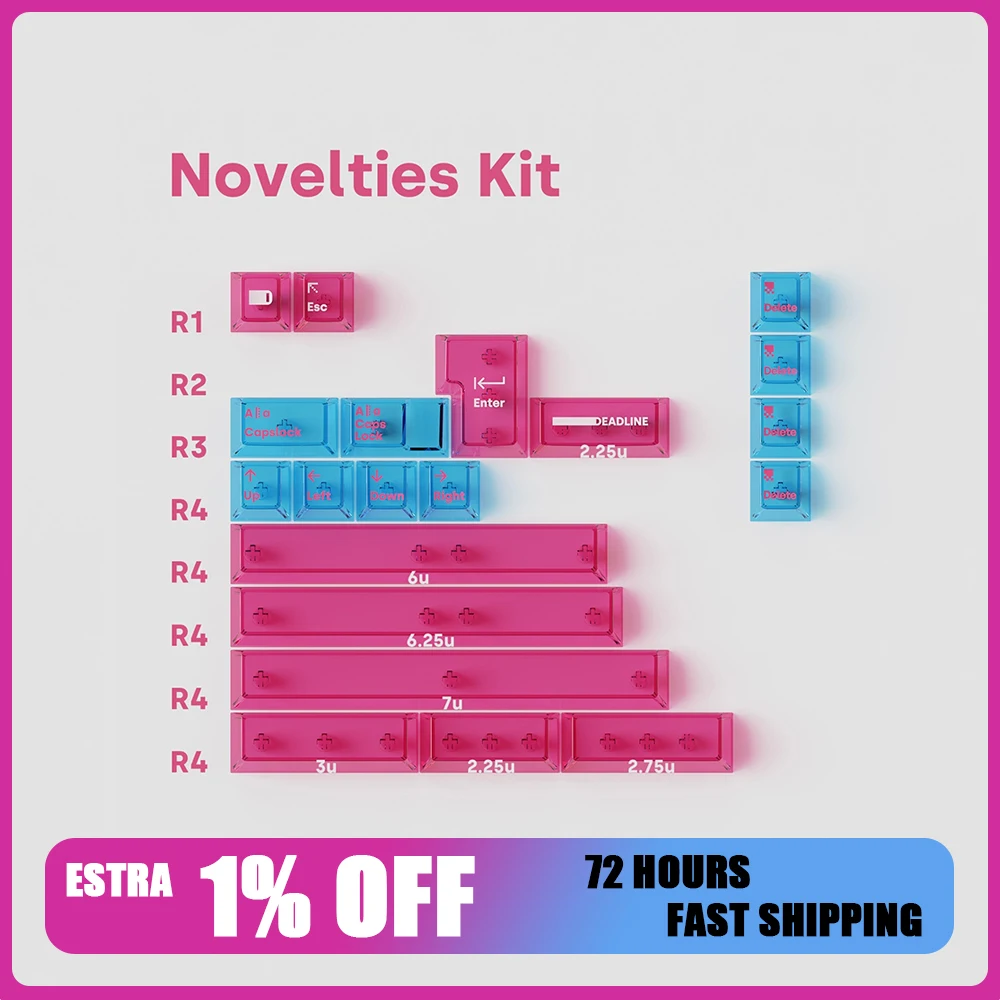 

DEADLINEstudio AirPitaya PC Keycaps Pink Fog Permeable Keycap Original Factory Height Personalized Keyboard Keycaps Customized