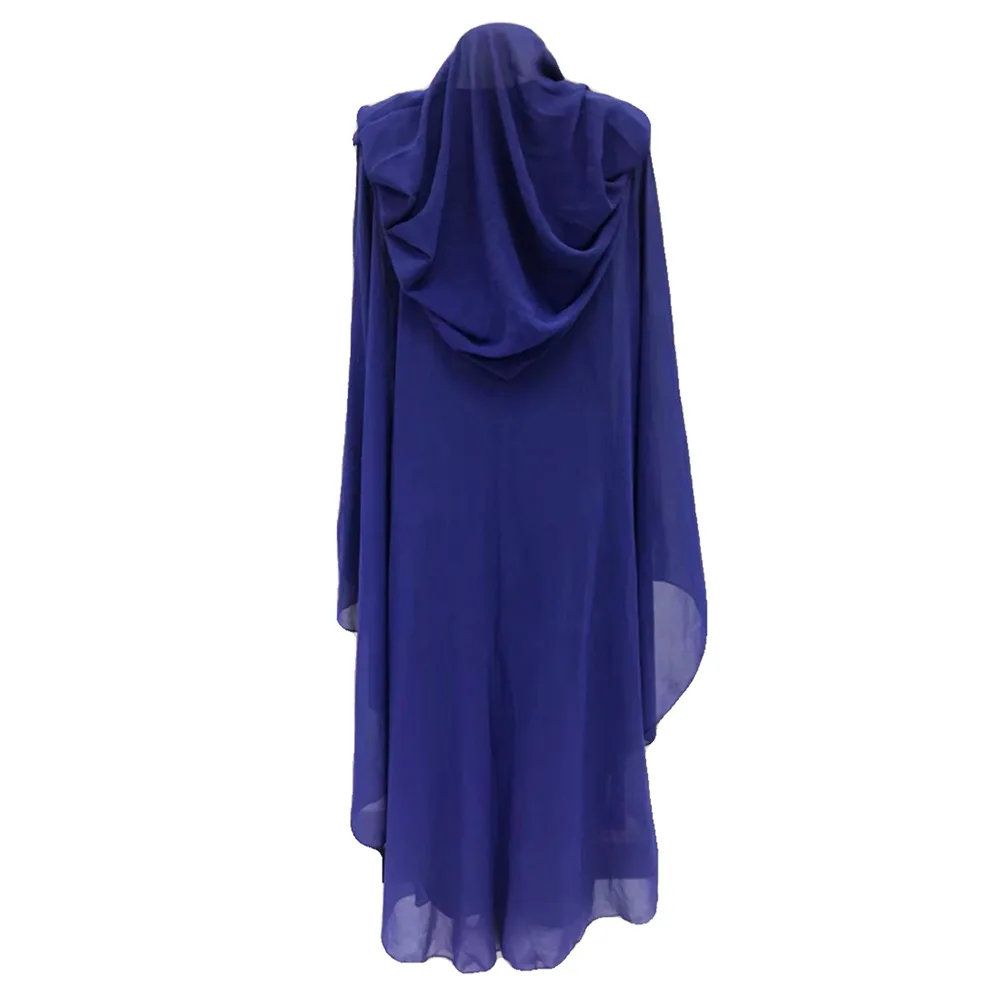 New Open Abaya Dubai Turkey Muslim Hooded Dress Women Chiffon Kaftan Beads Luxury Cardigan Plus Size Boubou Islamic Clothing