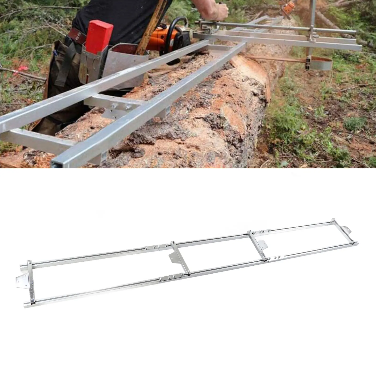 

9ft 2.7m Rail Mill Guide System 4 Crossbar Kit Aluminum Alloy Chainsaw Mill Guide Rail