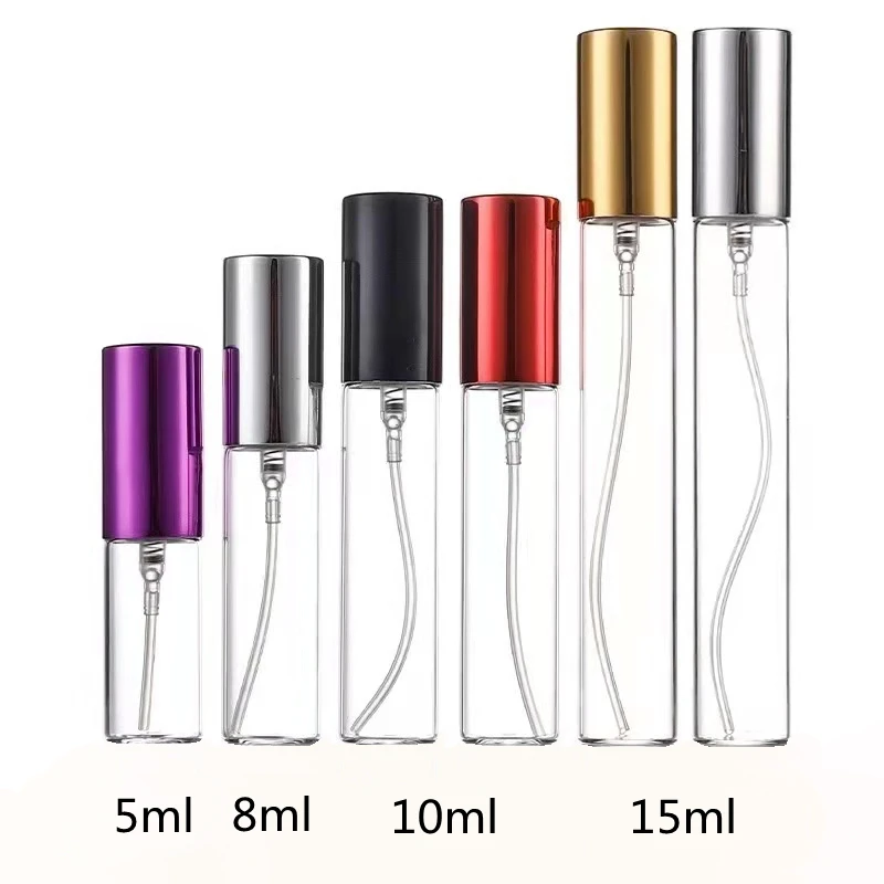 

5ML 8ML 10ML 15ML Portable Perfumaria Refillable Bottle With Spray, Empty Cosmetic Containers Atomizer Bottle For Travel Tool