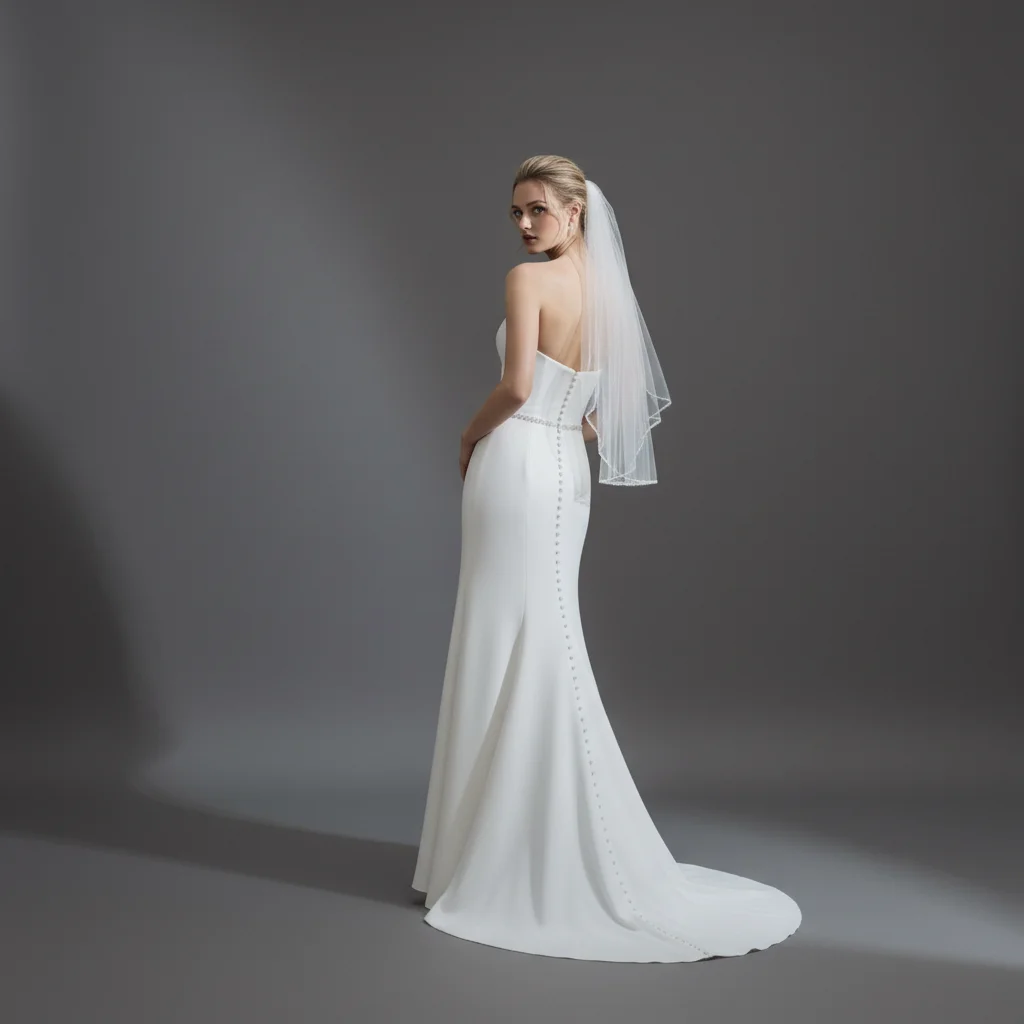 1 Tier Crystal Bridal Veil with Comb Elegant Pearl Edge Handmade Beaded Lightweight Tulle Cathedral Chapel Wedding Veil G107