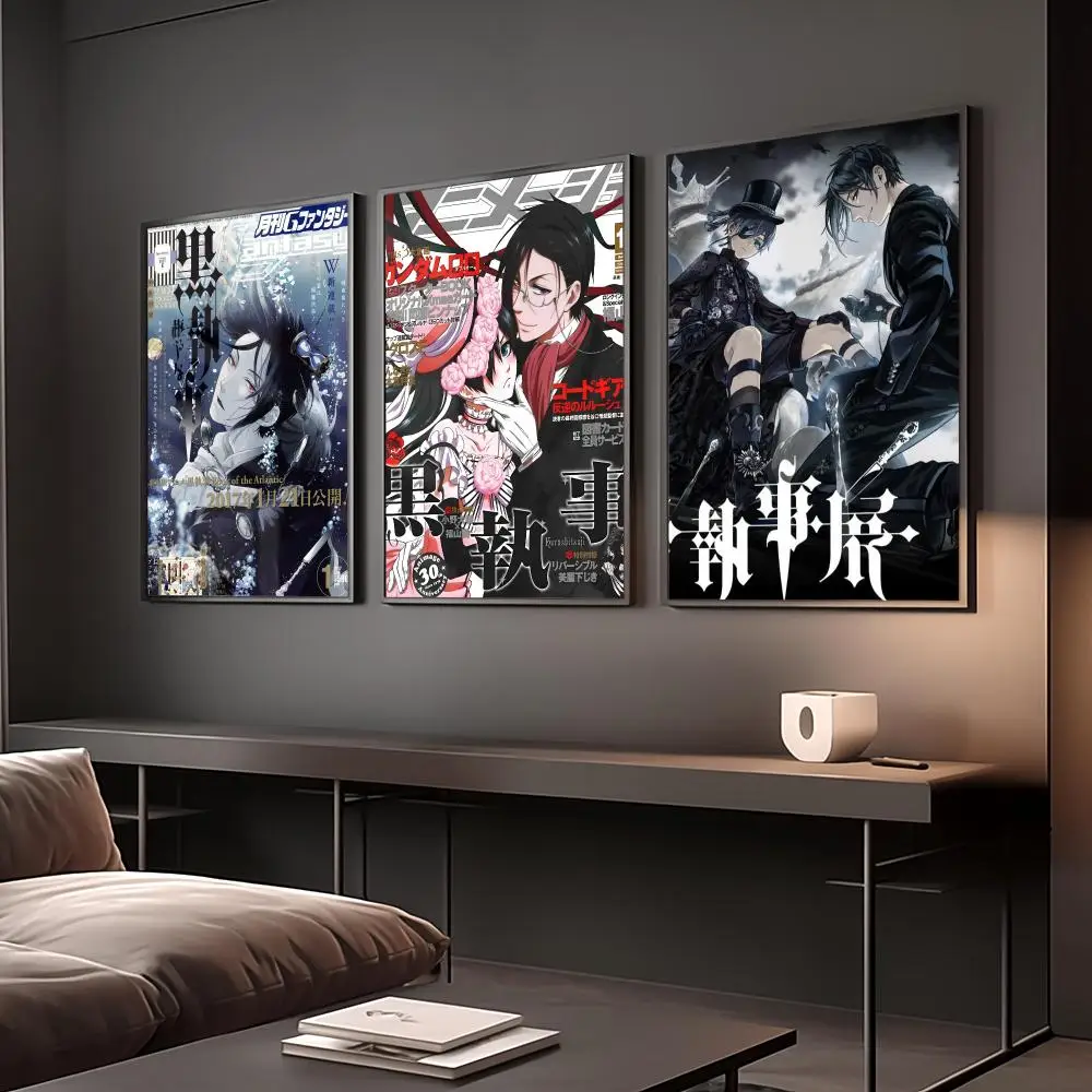 Anime B-Black Butler Poster Vintage PP Paper Wall Art Home Decor Print for Bedroom Living Room