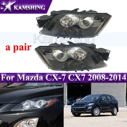 Kamshing a pair Front Headlight For Mazda CX-7 CX7 2008-2014 Front Bumper Head Light Head Lamp Headlamp Cover