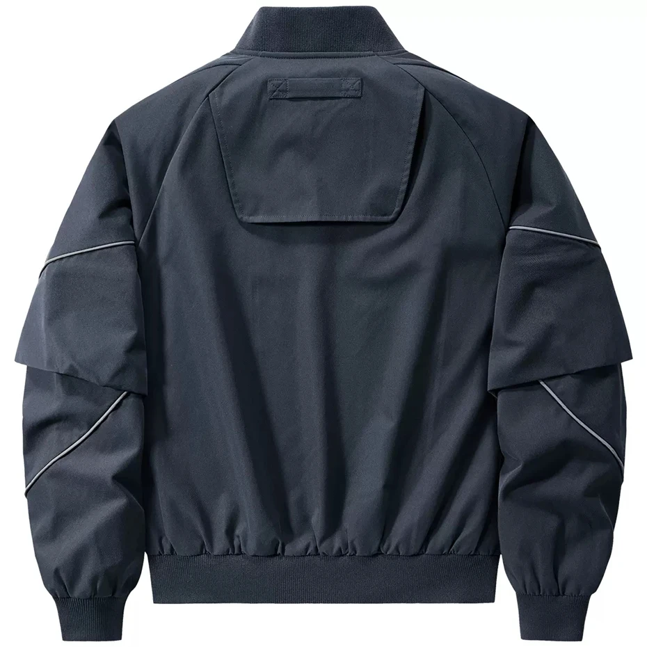 Giacca da Baseball blu Techwear da uomo autunno Streetwear giacca Cargo allentata cappotto giacca Bomber con funzione maschile cappotti oversize