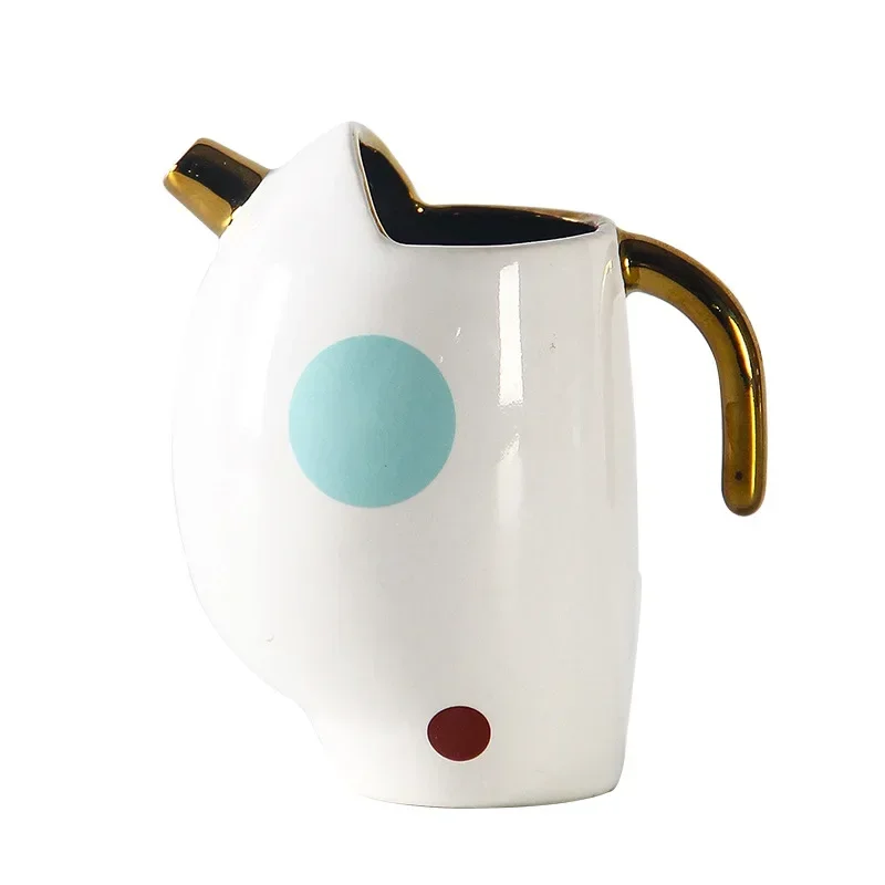 

Nordic creative polka dot gold ceramic vase dining table flower arrangement ornament