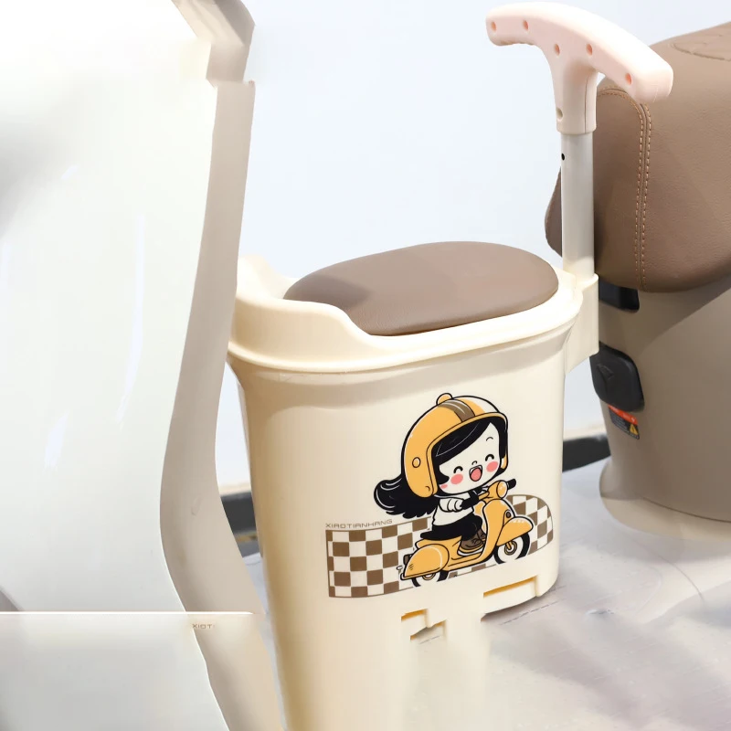 مقعد السيارة الكهربائية الأمامي للأطفال، مقعد سكوتر عالمي مع وظيفة التخزين، مقعد أمامي للسكوتر الكهربائي