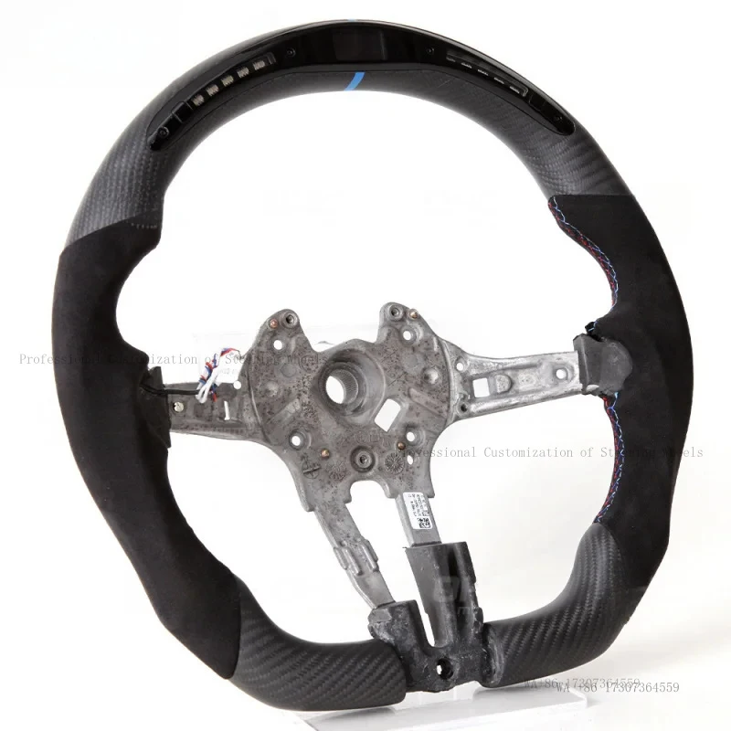 Hot Suitable for BMW M series f10f30 LED carbon fiber suede matte center-line steering wheel
