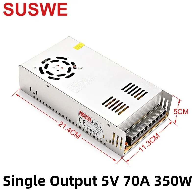 AC 100-240V Switching Power Supply DC 5V 350W 70A Adapter for LED Light Strip 3D Printer