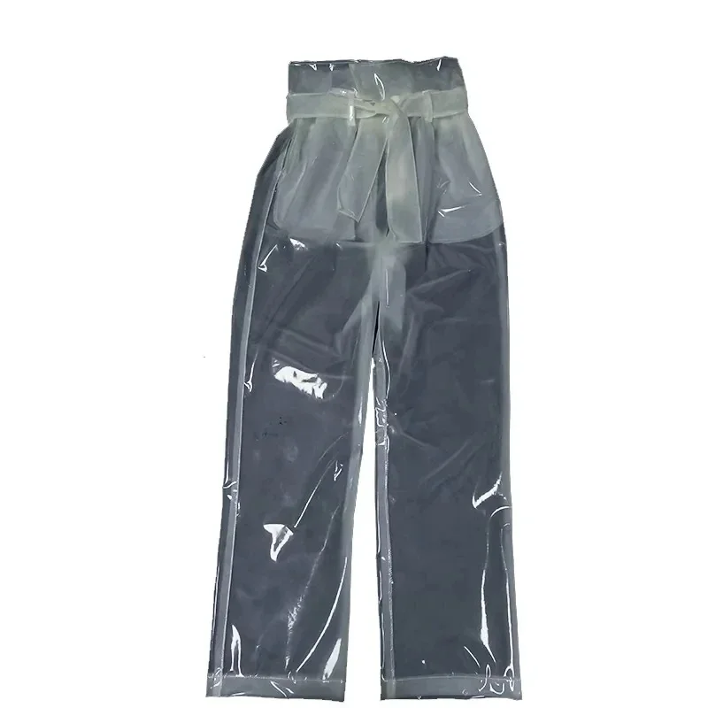 

PVC High Waist Model Show Live High STreet TPU See Through Waterproof Trousers Fashion Singers Live Show Dance Singer Costumes