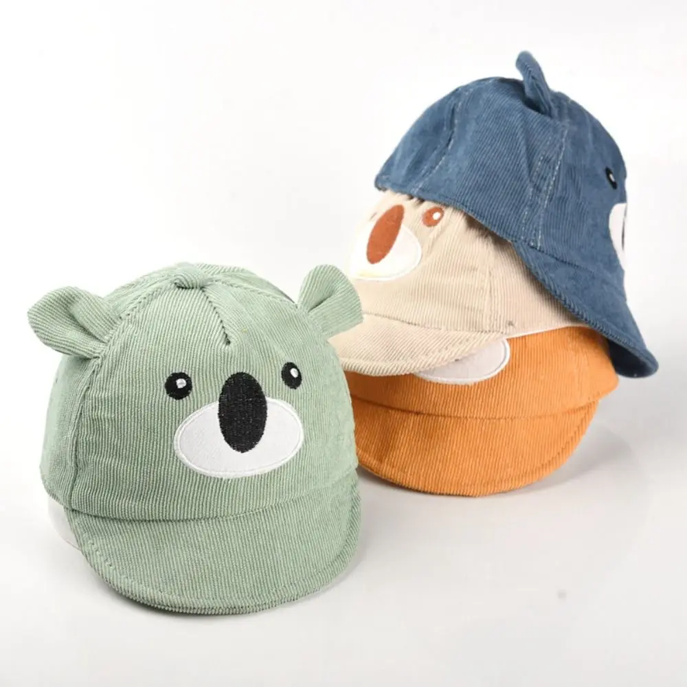 New Cartoon Bear Baseball Hat Short Brim Cotton Children Sun Visor Sunshade Peaked Cap Outdoor