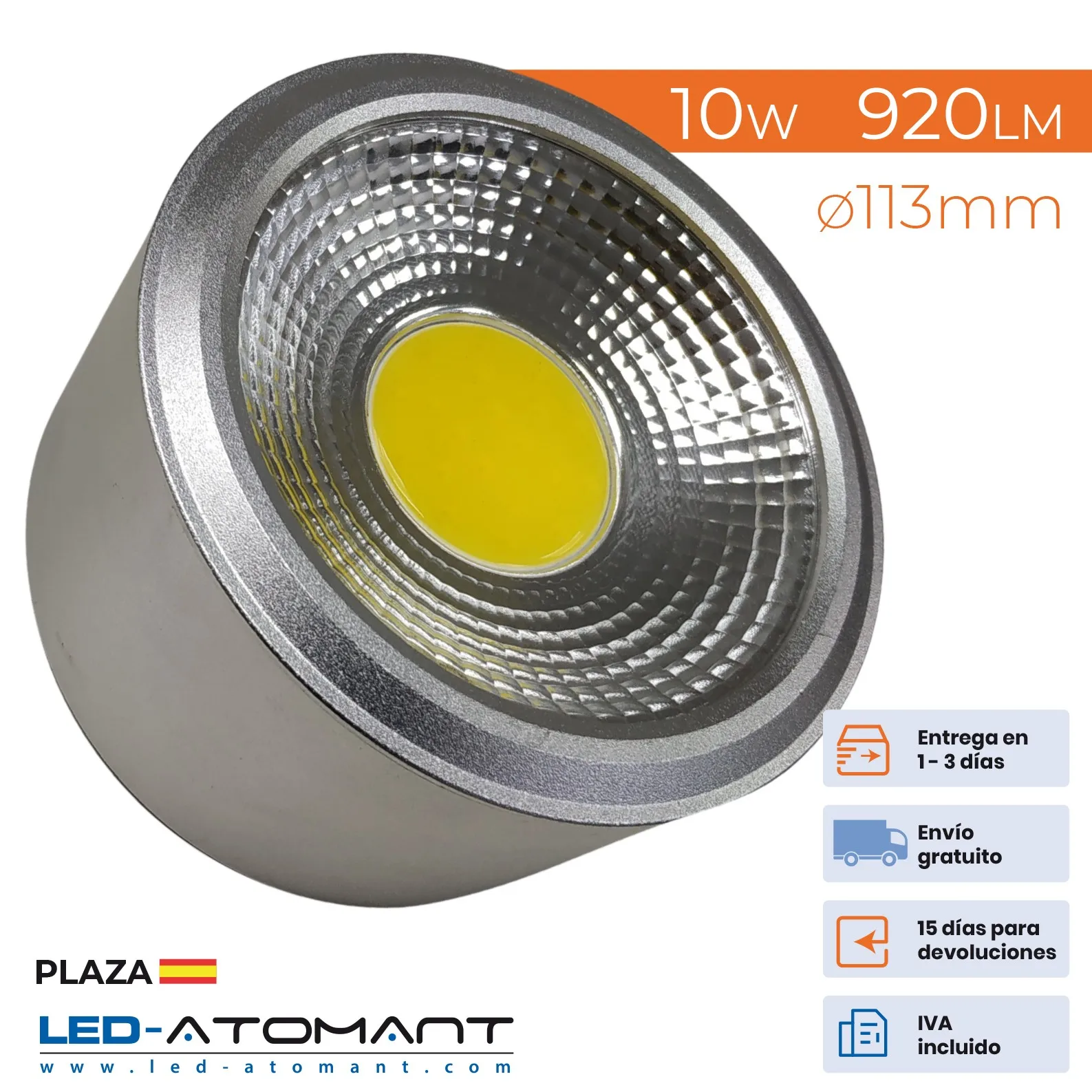 ATOMANT LED®10w 920lm 113mm 4500k led downlight round surface recessed Lamp Lighting LED downlights