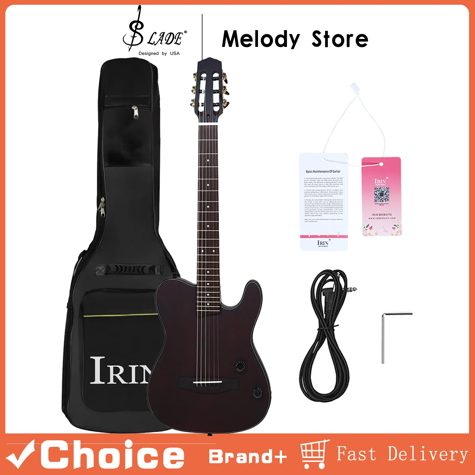 

Электрогитара R2 Silent Guitar 22 Grade, цельнокорпусная классическая электрогитара из дерева, премиальный инструмент для игры пальцами