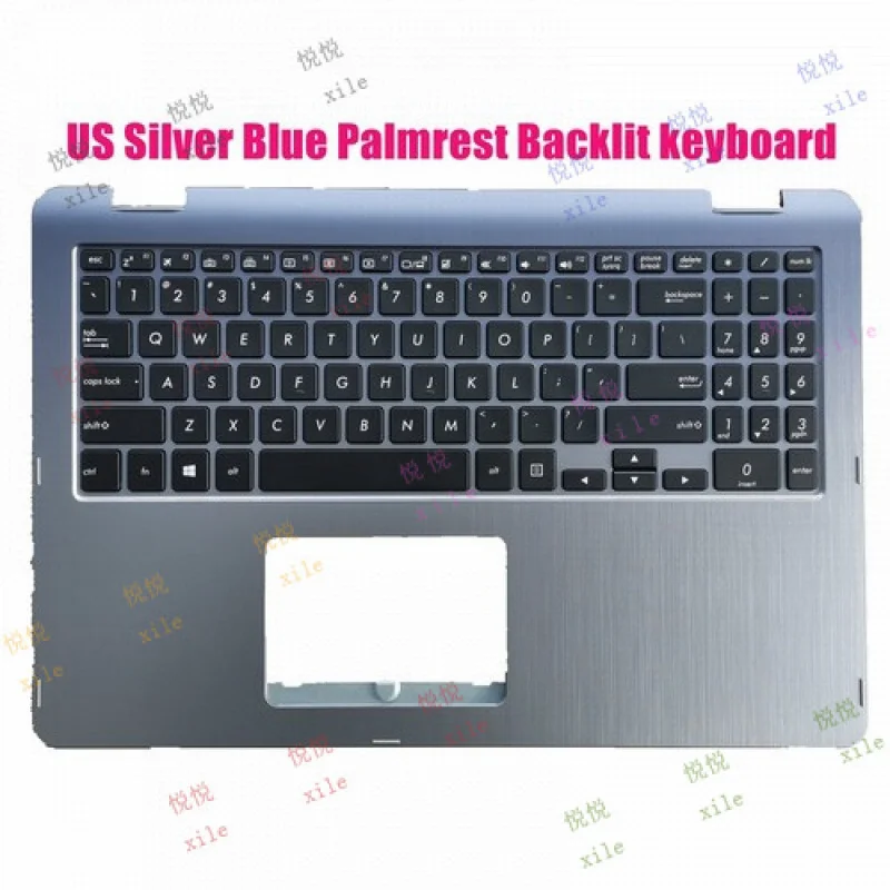 

L L США серебристо-синяя клавиатура с подсветкой для рук для Asus TP510U TP510UA TP510UQ TP510UF