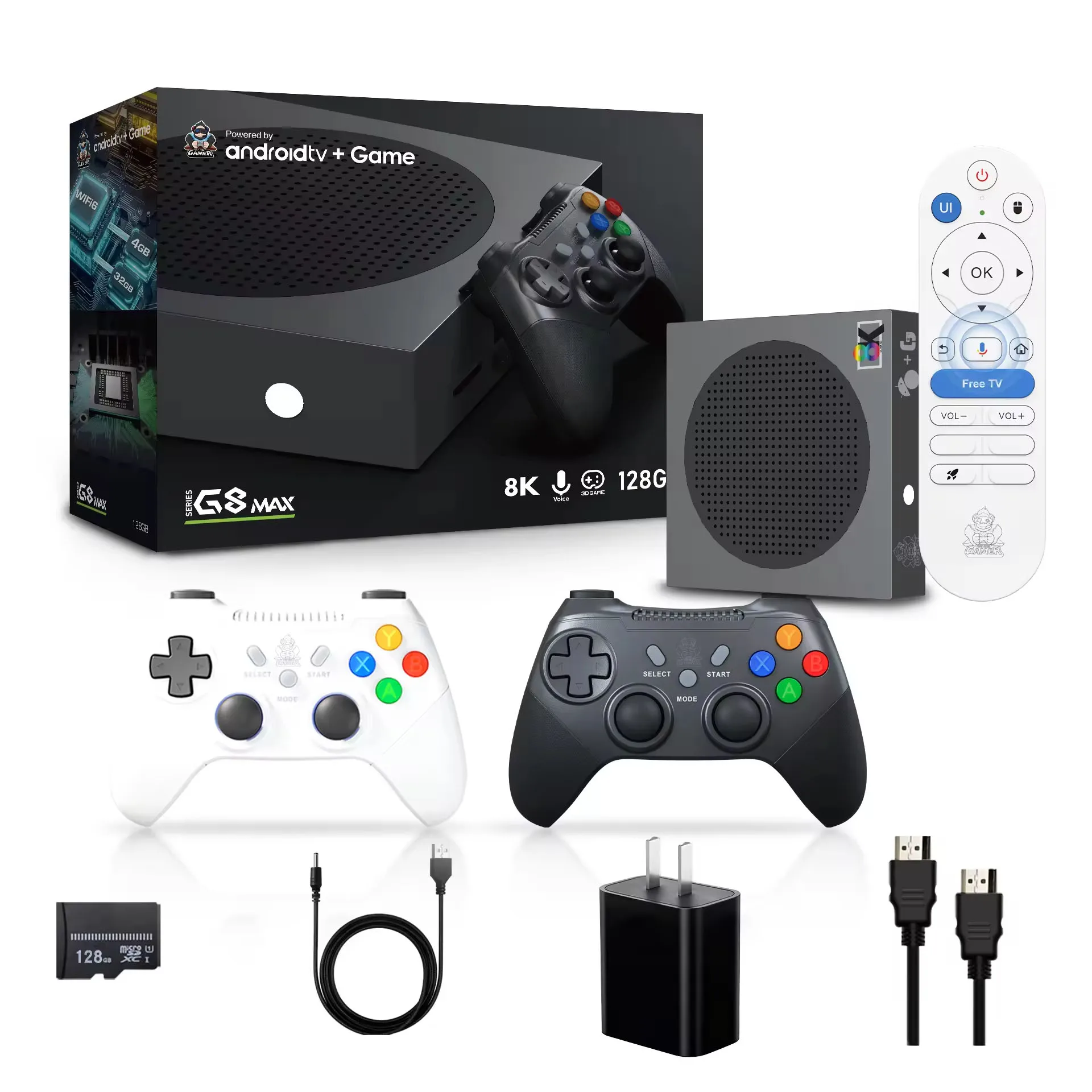 

G8 Max Game Box 8K Android TV System Video Game Console 128G 50000 Games 1080P Classic Family Retro TV Gaming Console
