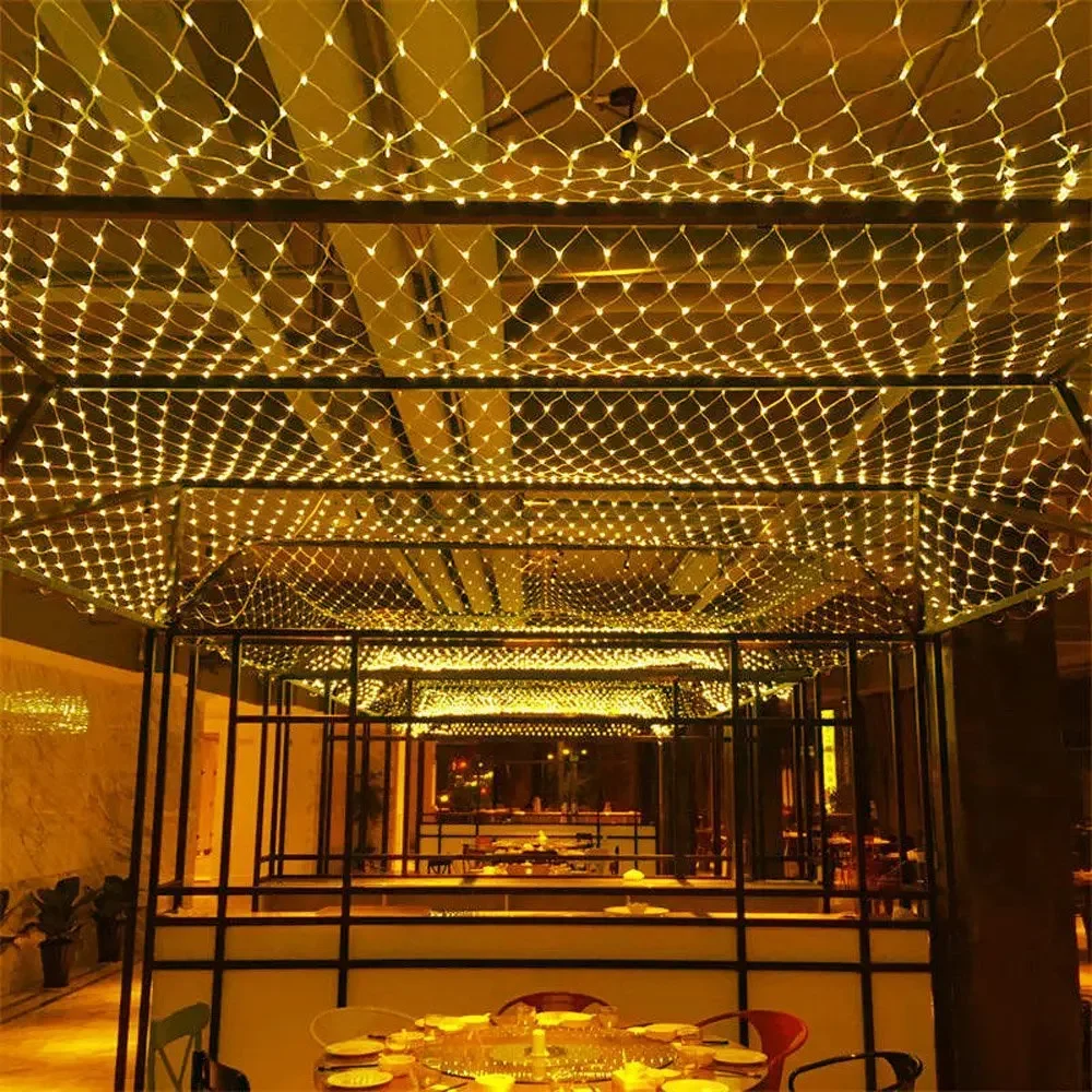 Net LED String Lights 8Modes 220V 1.5x1.5m 3X2M Festival Christmas Decoration New Year Wedding Party Waterproof