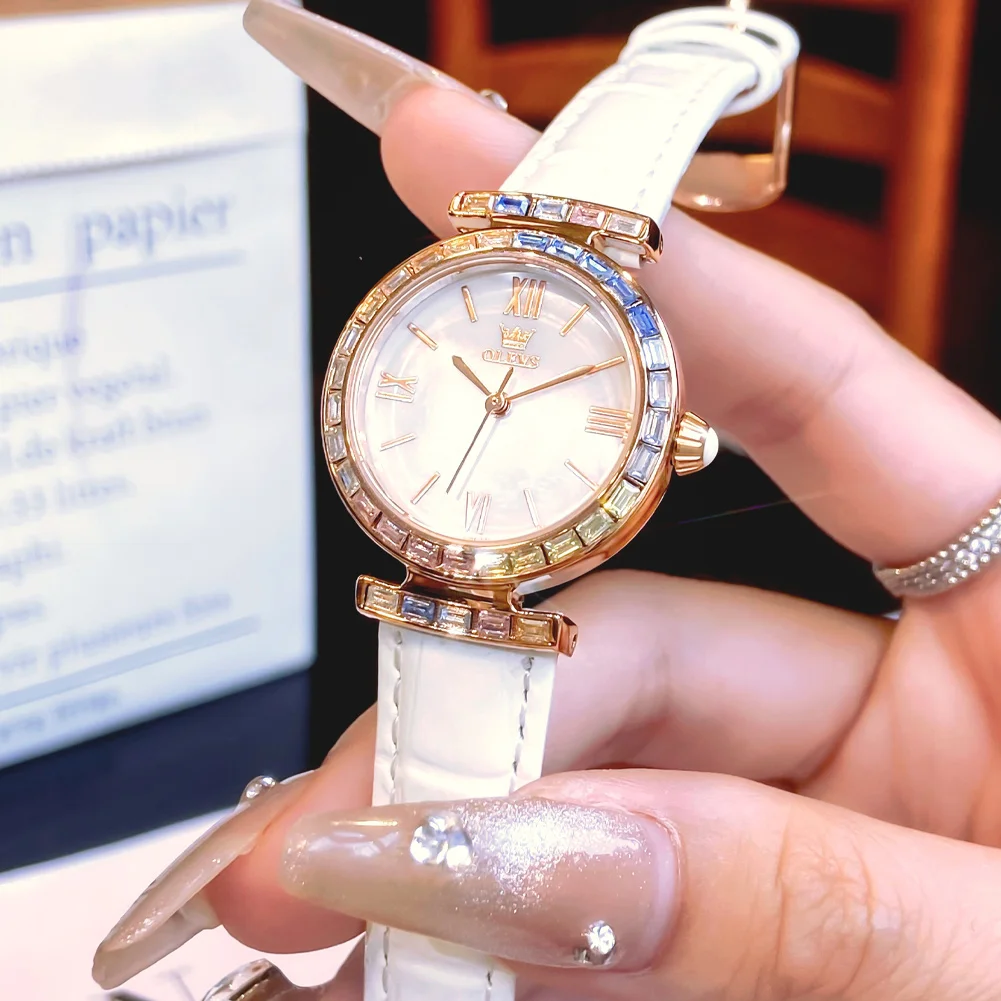 

OLEVS новые женские наручные часы белые кожаные часы женские креативные часы для женщин женские часы Relogio Feminino Montre Femme