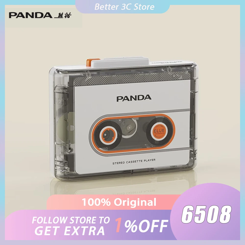 PANDA Stereo Cassette Player 6508 Retro Bluetooth Players Single Player Transparent Shell Portable Walkman Customized Gifts