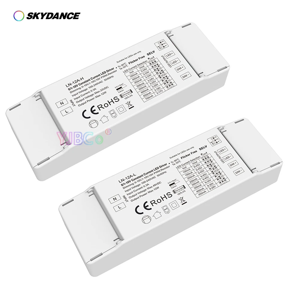 Skydance AC110V-220V 350-700mA 12W 0/1-10V Dimmable Constant Current LED Driver 100-450mA led downlight spotlight Power Supply