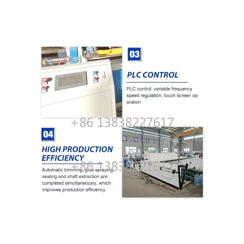 Fully Automatic Toilet Paper Machine, Maker, Auto Trimming Sealing Shaft Extraction Simultaneously
