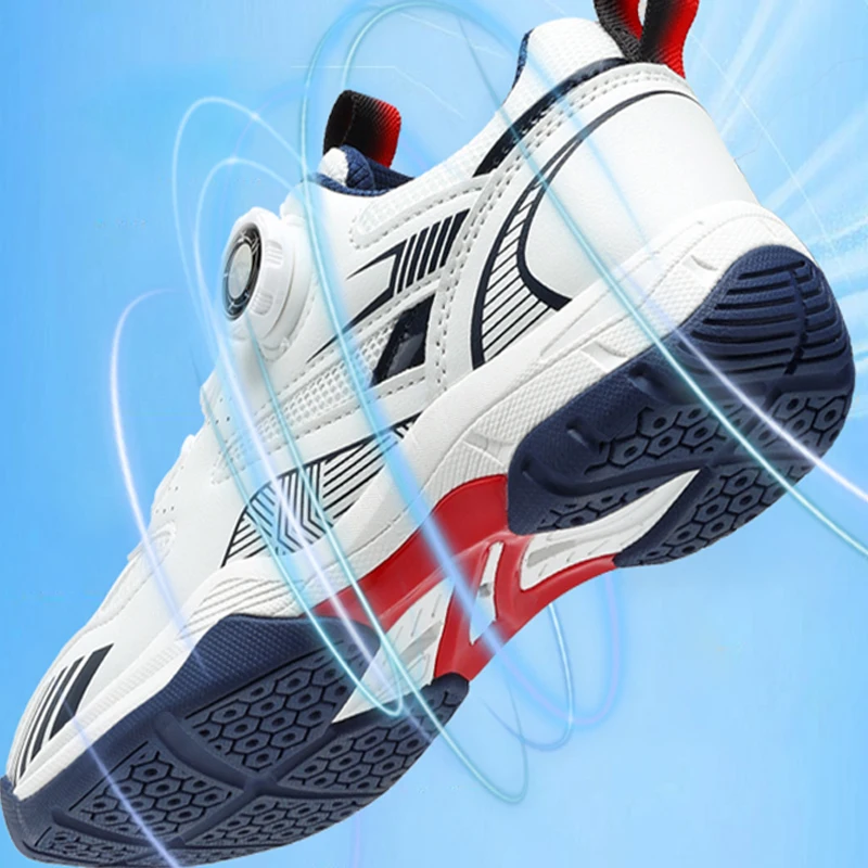 New Men's And Women's Tennis Shoes Are Breathable, Lightweight, Anti Slip, Shock-absorbing, Badminton Shoes With Rotating Buckle