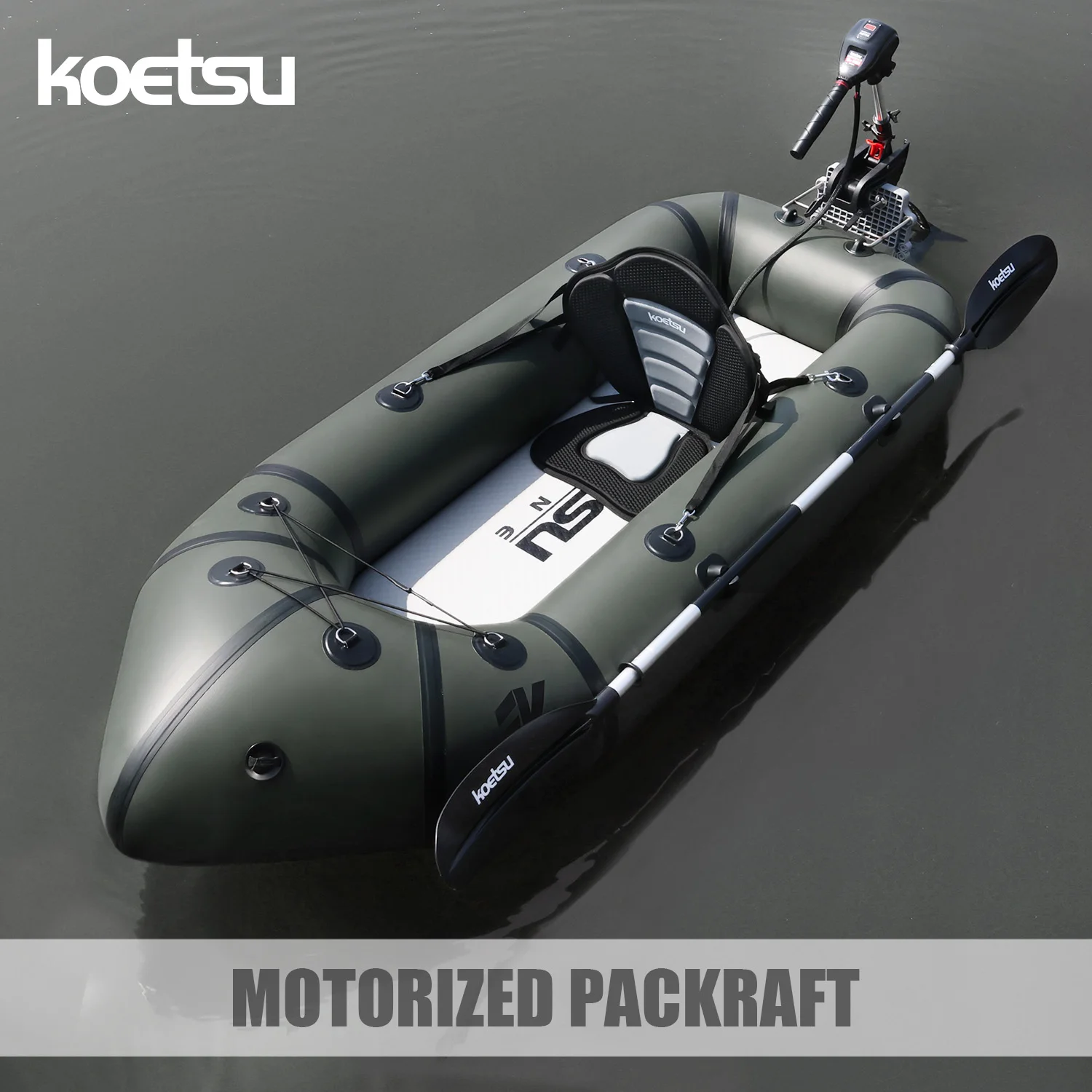 KOETSU Power Backpack Boat Inflatable Fishing Kayak Portable Water Sports Vessel
