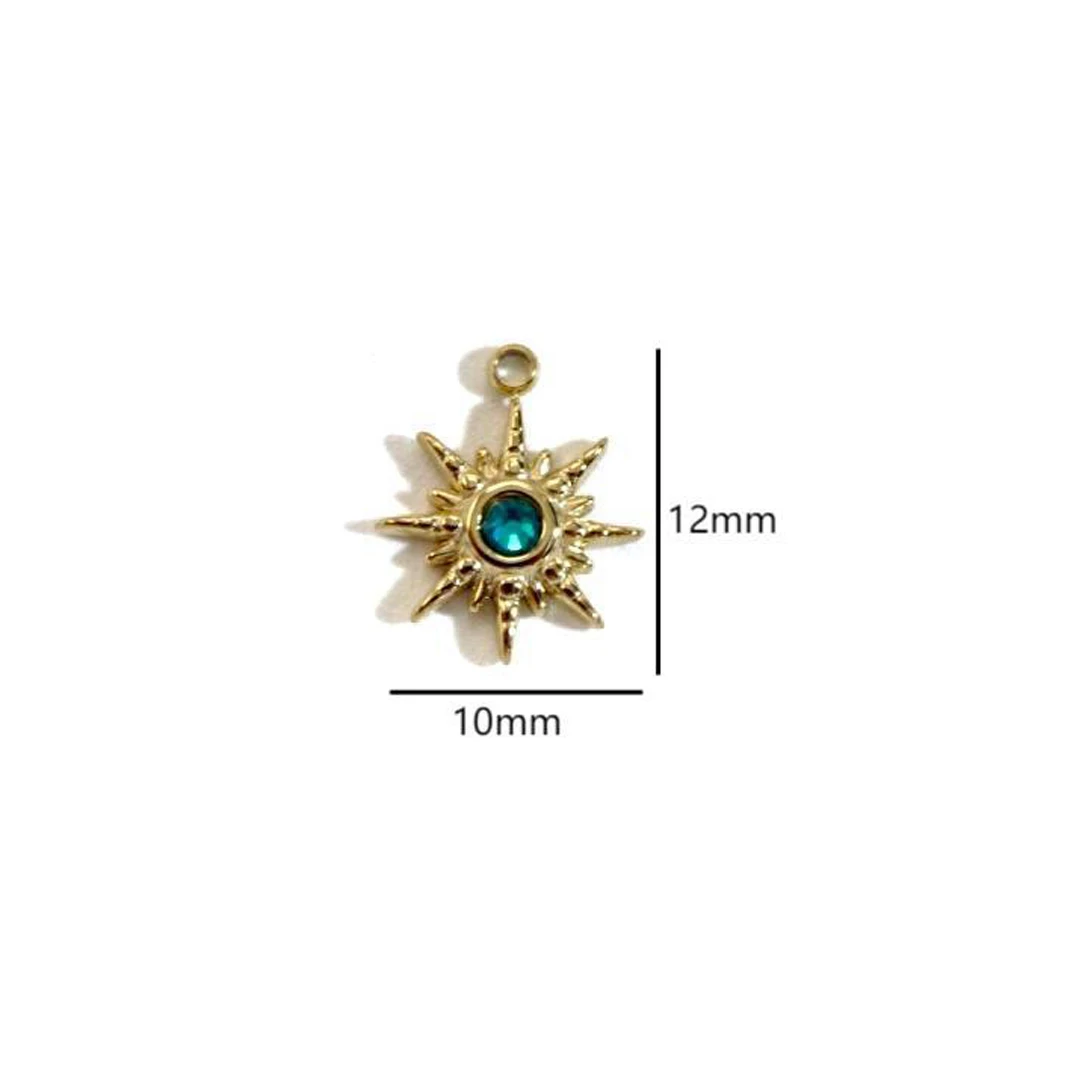 3Pcs Stainless Steel Bohemian Classic Eight Star Style Charms for DIY Jewelry Necklace Making Wholesale