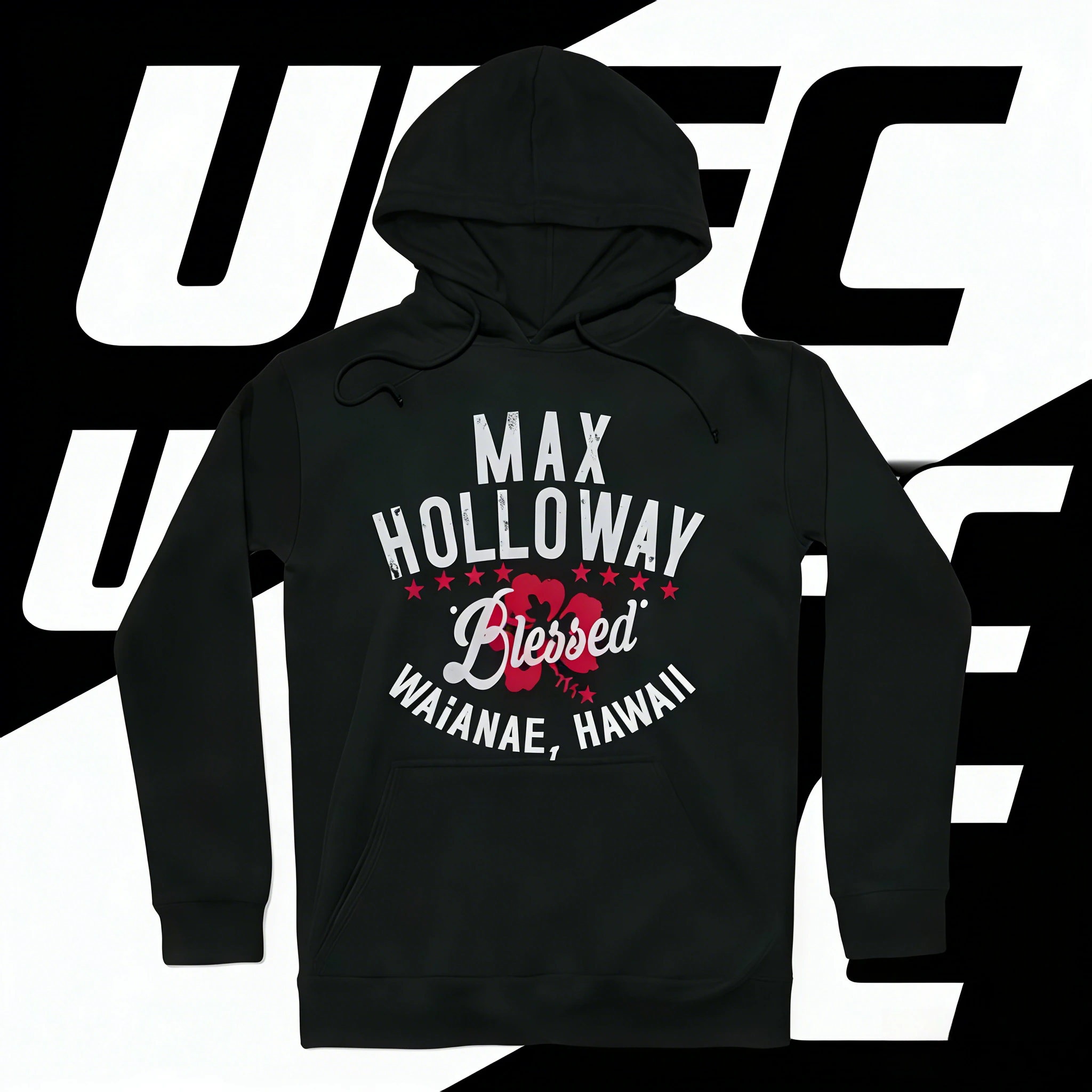 

UFC Max Holloway 2026, осень/зима, 100% хлопок, дышащая повседневная удобная спортивная одежда с капюшоном, подходит для мужчин и женщин