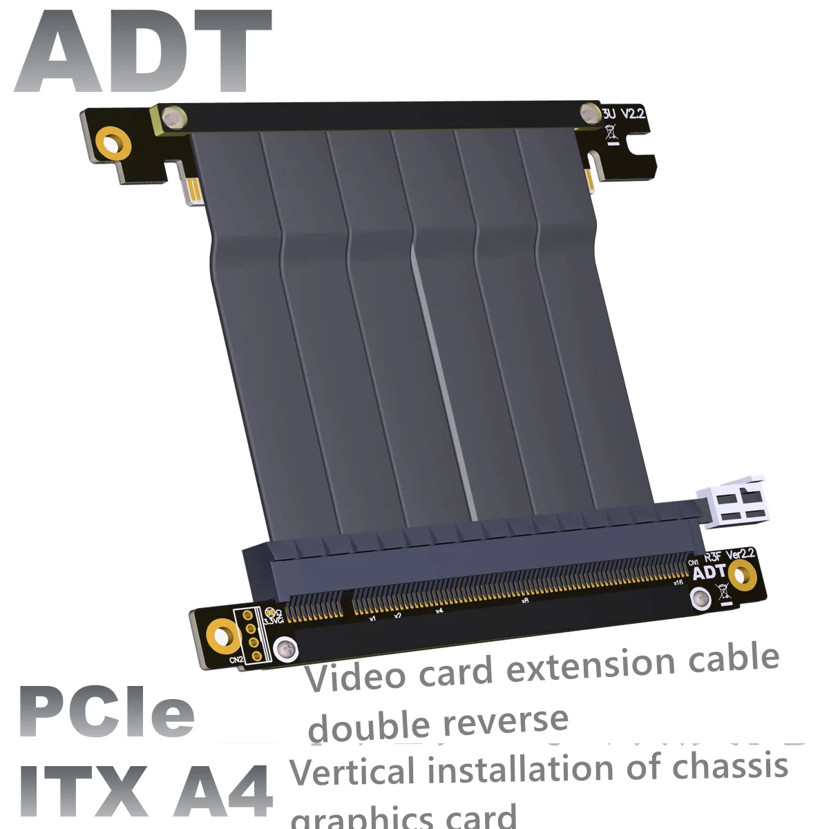 

Удлинительный кабель для видеокарты PCI-E x16 3,0 полноскоростной стабильный совместимый шасси A4 ITX dual-reverse 16x