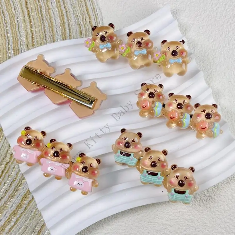 

New 1 Pair Cute Cartoon Animal Resin Hair Clips Lovely Animal Baby Barrettes Hairpins Children Hair Accessories