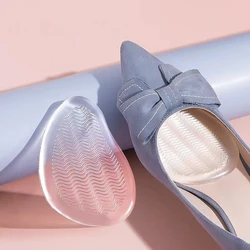 1Pair Insoles Ladies High Heel Shoe Insole Female Half Pad Reduces Friction Pain Silicone Forefoot Pad Anti-skid Foot Care Pads