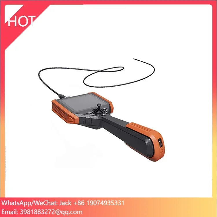 Videoscopio endoscópico industrial con lente de cámara de 6 mm, cable trenzado de tungsteno para cámara de inspección Angel Rocker 360