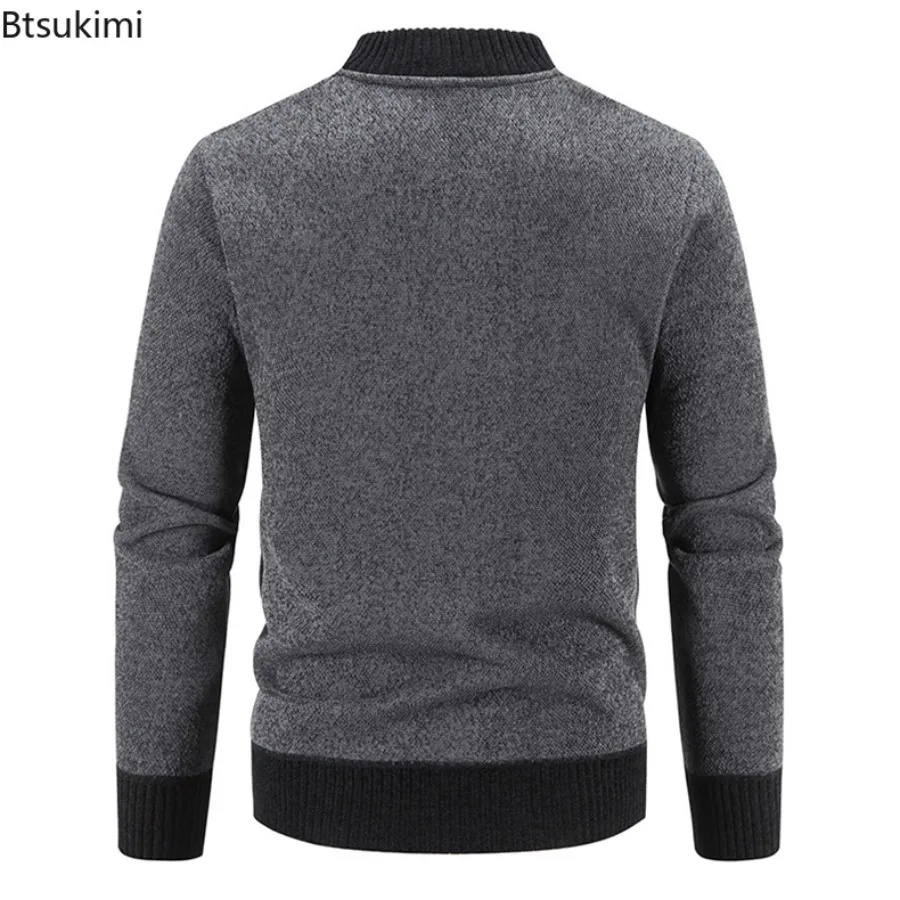 New Autumn Winter Men's Knitted Sweater Jackets Fashion Korean Baseball Collar Casual Cardigans Streetwear Y2K Men Sweater Coats