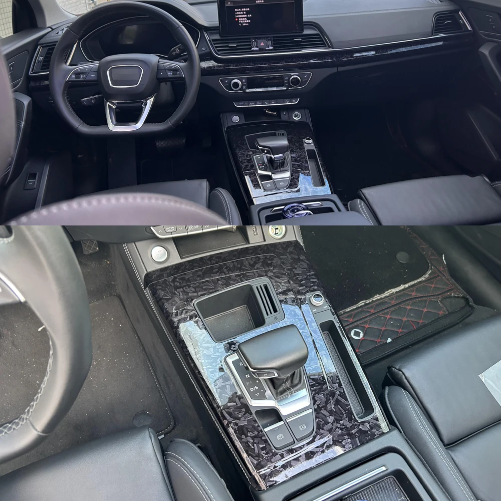 

For Audi Q5 80A 2018-2024 Car-Styling 3D/5D Carbon Fiber Car Interior Center Console Color Molding Sticker Decals Parts
