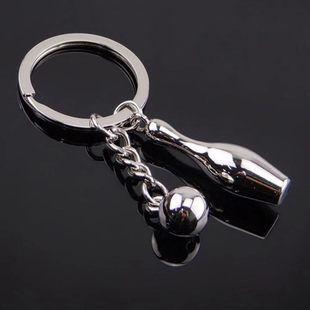 4 Pcs Filler Bowling Keychain Decorations Zinc Alloy Funny Keychains Keys Hanging