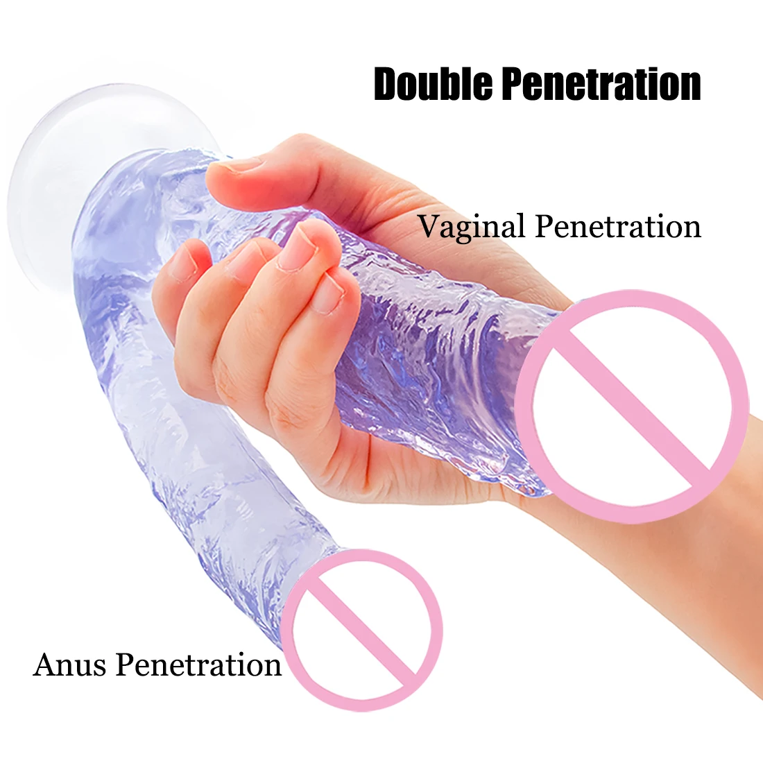 Double Dildos Double Penetration Vagina and Anus Soft Penis Realistic Dick Anal Plug Big Phallus Butt Plug Sex Toys for Women