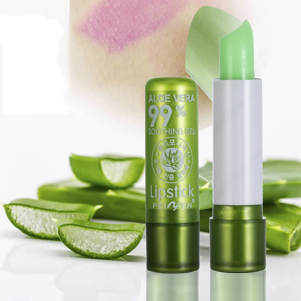 Pnf-hidratante labial, aloe vera, natural, mudança de temperatura, cor, longa duração, cuidado, maquiagem