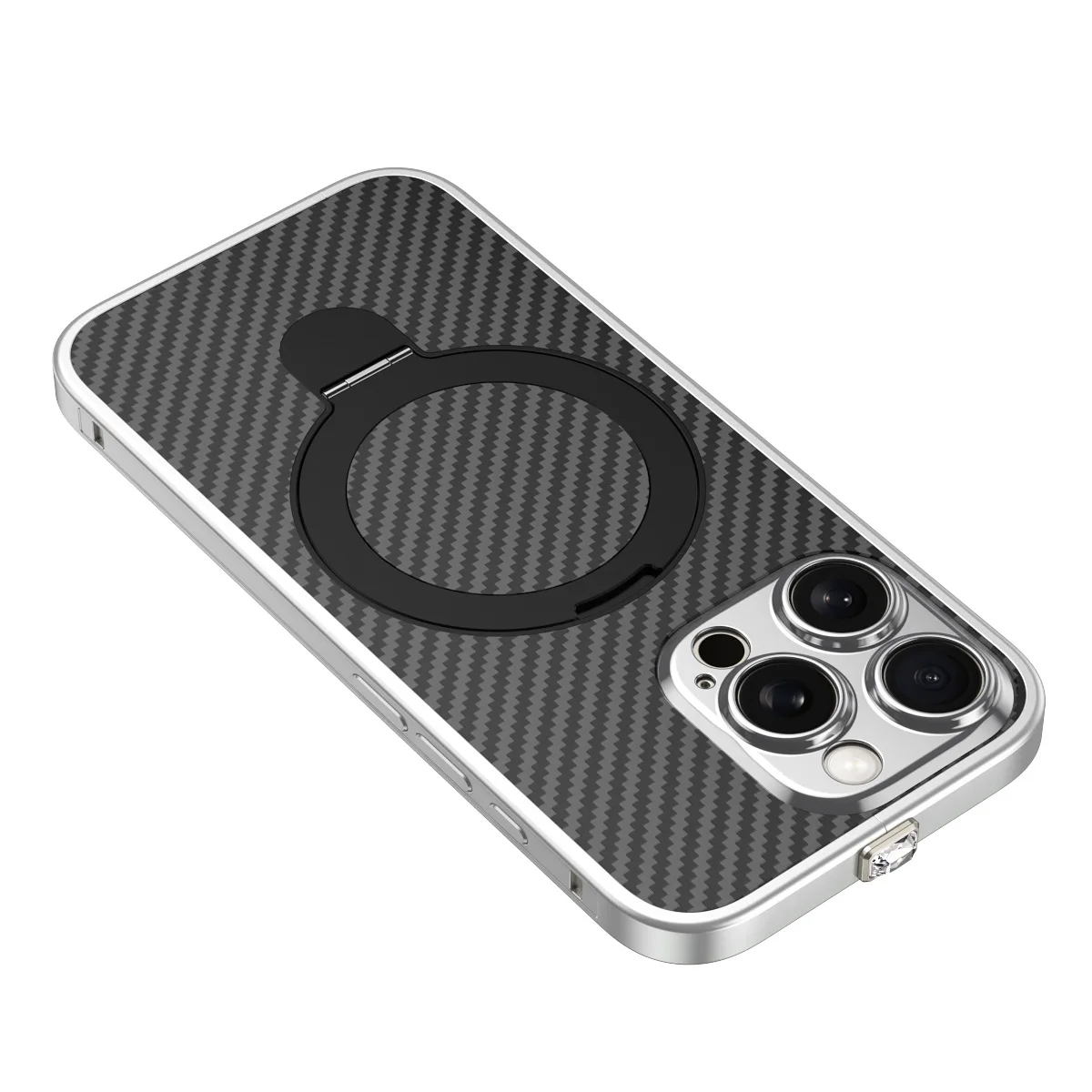 

Аэрокосмический чехол, рамка из титанового сплава для iPhone 15, 16 Pro Max, бампер из настоящего углеродного волокна, военный противоударный чехол