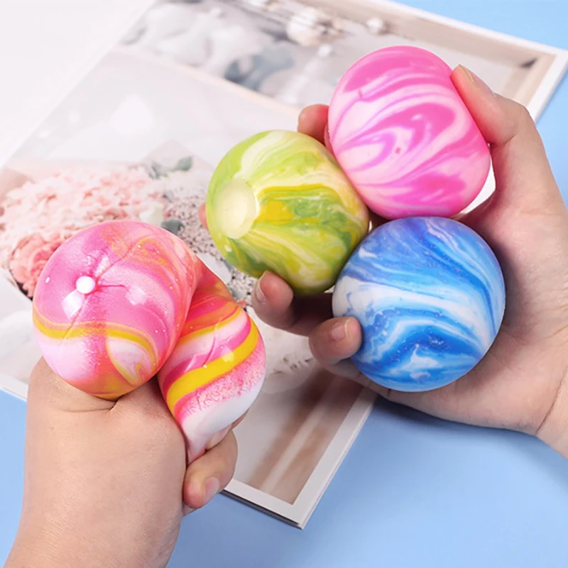 1PC TPR Sticky Slow Rebound Adult Pressure Ball 6CM Hand Squeezed Rainbow Flour Ball Decompression Toy Children Gift