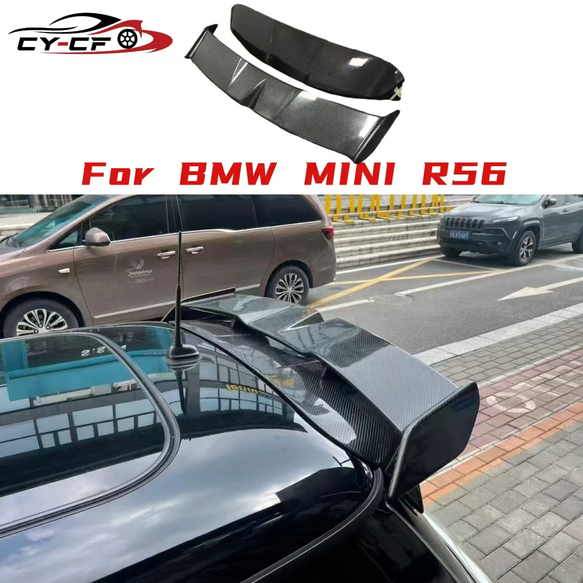 

Carbon Fiber Rear Spoiler For MINI COOPER R56 2005-2013 Roof Tail Wing Bootlid Splitter Lip Car Exterior Accessories Body Kit