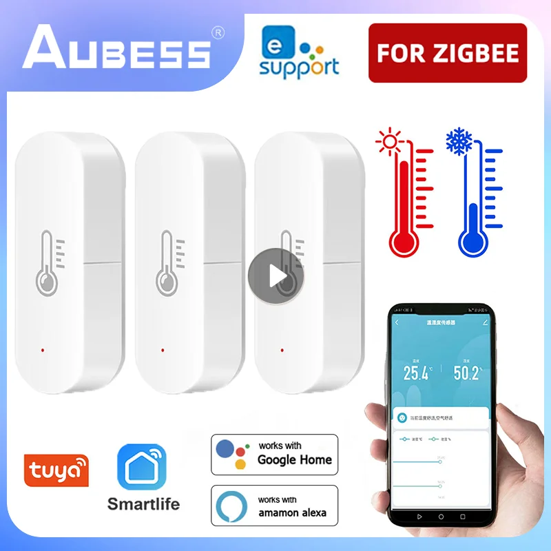 

Ewelink Zigbee Smart Temperature Humidity Sensor APP Monitor Indoor Hygrometer Controller Monitoring Work With Alexa Google Home